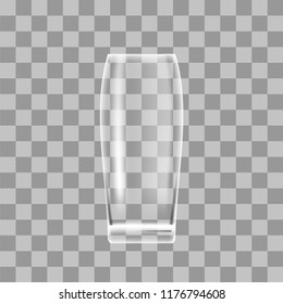 Vector Transparent Beer Glass on Grey Checkered Background
