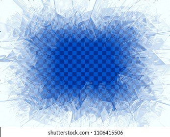 Vector Transparent Blue Frost Window. Eps8. RGB. Global Colors