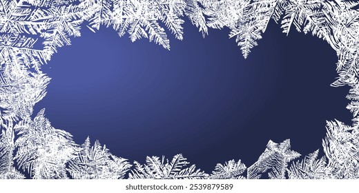 Vector transparent blue frost window. Eps8. RGB. Global colors