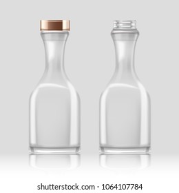 Vector transparent bottles