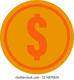 Vector with transparent bottom of a golden currency with dollar symbol. Finances and economy. Saving of currencies.
