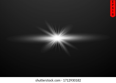 Vector transparent bright star and sun shine.