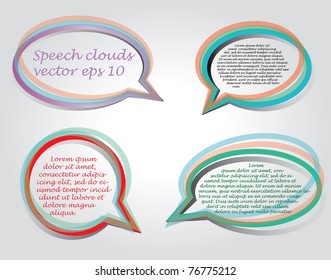 vector transparent  bubbles like clouds for speech