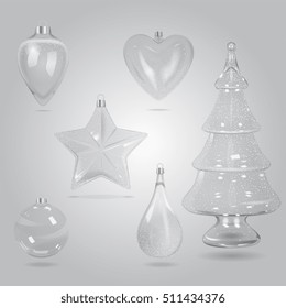 Vector Transparent Christmas Decorations Set
