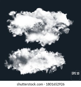 Vector transparent cloud. Realistic cloud.