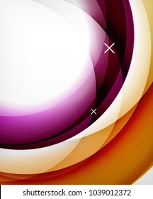 Vector líneas de onda de color transparentes fondo abstracto, ondas de vidrio brillante, fondo abstracto vectorial, plantillas de efectos luminosos brillantes para banner web, fondo de presentación de negocios o tecnología