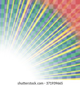 Vector Transparent Colorful Rays. Burst of Star