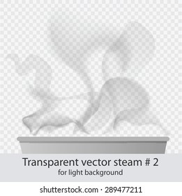 Vector  transparent dark steam over cup on light background