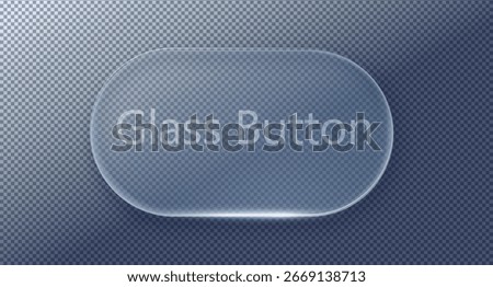 Vector Transparent Glass Buttons. UI UX Glass Screen of Mobile Device. Smartphone Interface Design. Design Elements for Application Phone, Game Menu and Website.