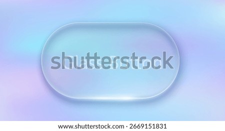 Vector Transparent Glass Buttons . UI UX Glass Screen of Mobile Device. Smartphone Interface Design. Design Elements for Application Phone, Game Menu and Website. Holographic Gradient Background.