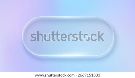 Vector Transparent Glass Buttons . UI UX Glass Screen of Mobile Device. Smartphone Interface Design. Design Elements for Application Phone, Game Menu and Website. Holographic Gradient Background.