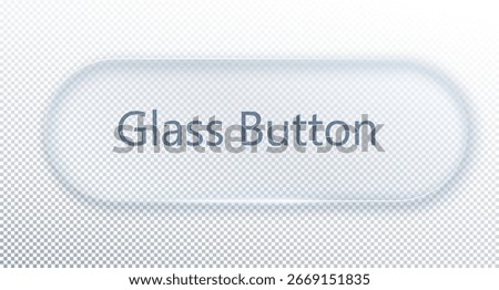Vector Transparent Glass Buttons. UI UX Glass Screen of Mobile Device. Smartphone Interface Design. Design Elements for Application Phone, Game Menu and Website. Transparent Background