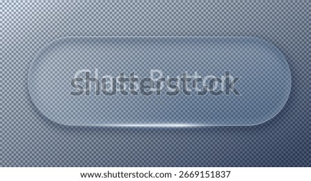 Vector Transparent Glass Buttons. UI UX Glass Screen of Mobile Device. Smartphone Interface Design. Design Elements for Application Phone, Game Menu and Website. Transparent Background