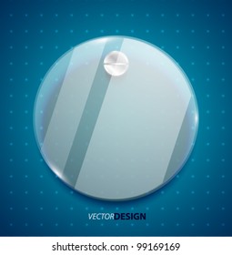 Vector transparent glass circle banner