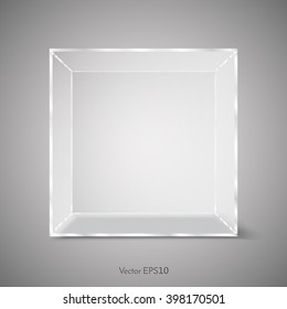 Vector Transparent Glass Cube