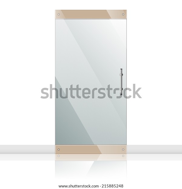 Vector Transparent Glass Door Steel Frame Stock Vector Royalty