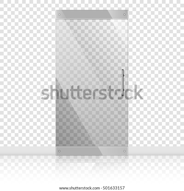 Vector Transparent Glass Doors Mirror Image Stock Vector Royalty