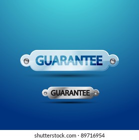 Vector transparent glass guarantee label