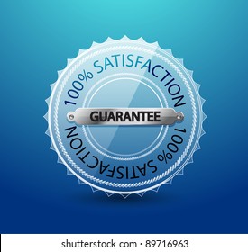 Vector transparent glass guarantee label