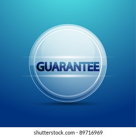 Vector transparent glass guarantee label