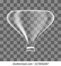 Vector Transparent Glass Vase on Grey Checkered Background