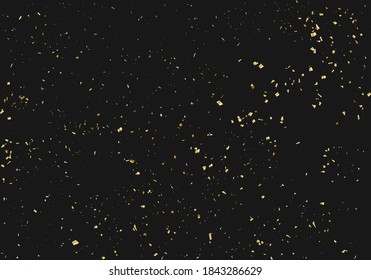 Vektor-transparente goldglänzende Konfetti funkeln Textur auf dunkelgrauem Hintergrund