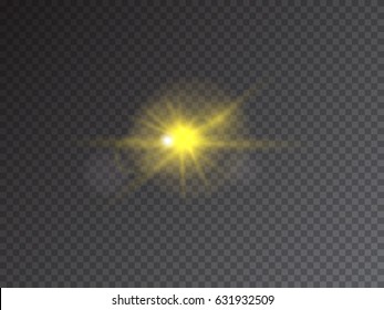 Vector transparent golden glow with bokeh light effect.