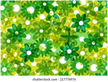 vector transparent green flowers