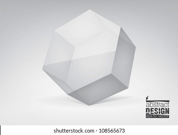 Vector transparent hexagonal prism for your graphic design, you can change colors