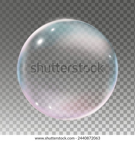 Vector transparent liquid shape refraction soap bubble on a light background.
