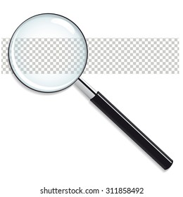 Vector transparent magnifying glass