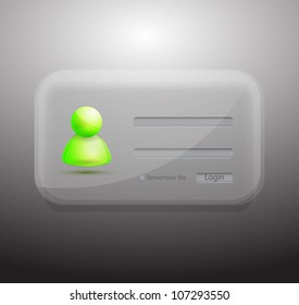 Vector transparent member login form
