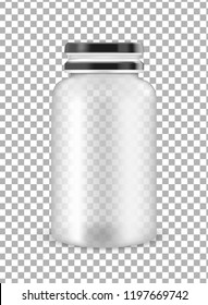 Vector transparent plastic jar.