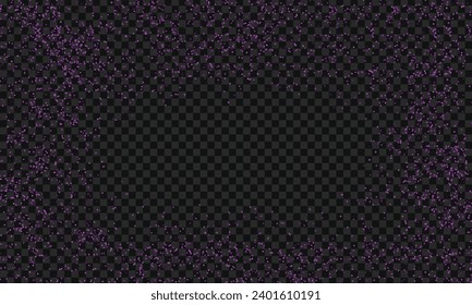 Vector transparent purple glitter background.