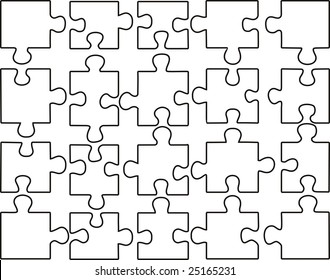 vector transparent puzzle on white background