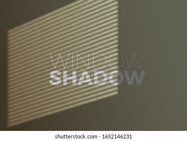 Vector Transparent Realistic Shadow of Window with Window Blind. Decorative Design Element for Collages. Creative Overlay Effect for Mockups