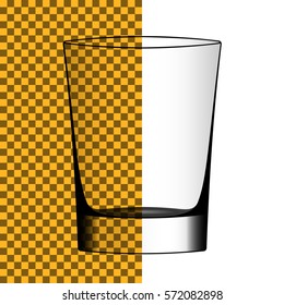Vector transparent realistic shot. Isolated silhouette of glass.