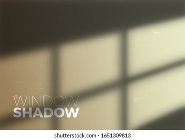 Vector Transparent Realostic Shadow of Window. Decorative Design Element for Collages. Creative Overlay Effect for Mockups