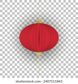 Vector transparent red hanging lantern, red hanging lantern for Happy Chinese new year background vector, illustration, used for Chinese pattern, banner, website.