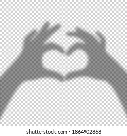 Vector Transparent Shadow of Two Hands. Hands that Represent a Loving Gesture. Decorative Design Element for Cards and Mockups. Creative Overlay Effect