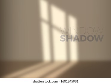 Vector Transparent Shadow of Window. Decorative Design Element for Collages. Creative Overlay Effect for Mockups