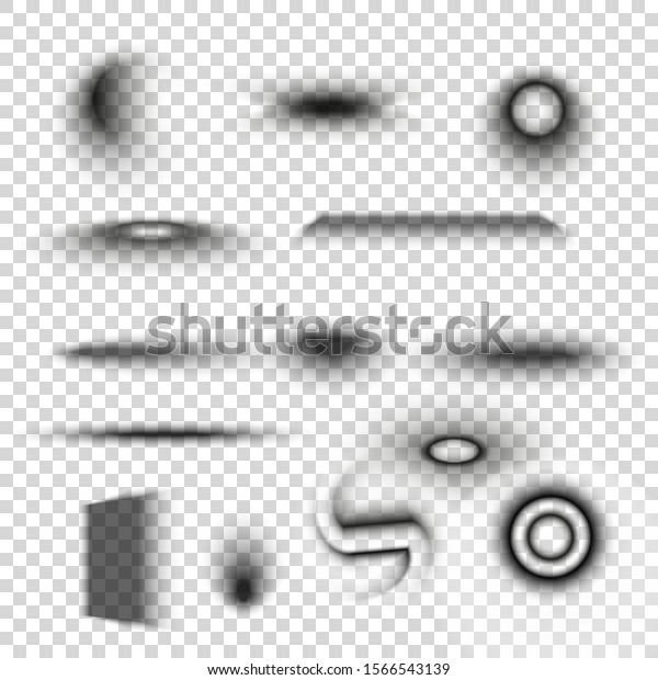 Vector
transparent shadows set. Web and interface multiform design
elements. Shadow overlay templates
collection.