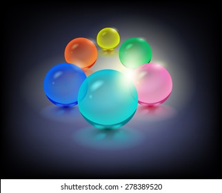 Vector transparent sphere on a black background 