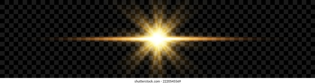 Vector transparent sun flare with beams and spotlights. Sunlight special lens flare light effect.