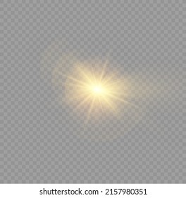 Vector transparent sun light special lens flare light effect. front lens sun flare. Vector blur in radiance light. Decor element. Horizontal star beams and spotlight. star