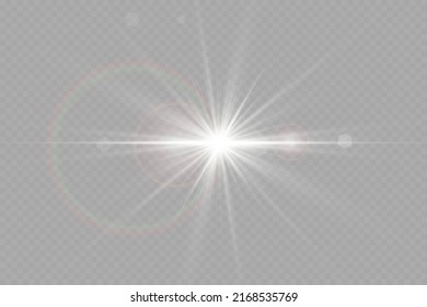 Vector transparent sun light with special glare light effect. Sun glare.
