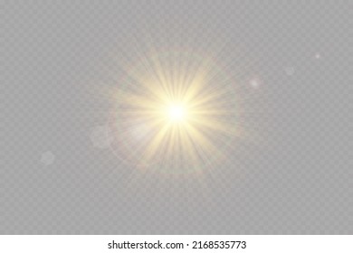 Vector transparent sun light with special glare light effect. Sun glare.