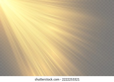 Vector transparent sun light special lens flare light effect. front lens sun flare. Vector blur in radiance light. Decor element. Horizontal star beams and spotlight. star