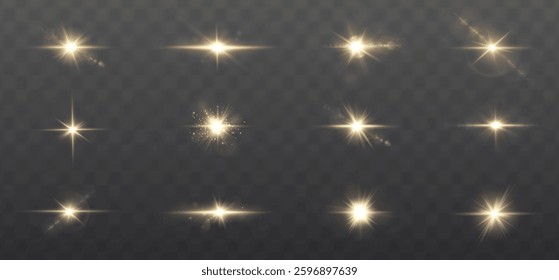 vector transparent sunlight effect with lens flares, sunrays, and light transitions. Perfect for overlays, light leaks, glare effects, and enhancing designs with a natural sun glow. PNG format include