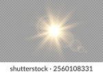 Vector transparent sunlight with lens flare effect. Overlays, overlay, light, Sun, sunrays, overlays, light transitions, lens flare, light leaks and glare in PNG format. PNG sunlight flare light effec